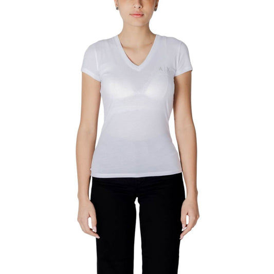 Armani Exchange Women's White Cotton T-Shirt