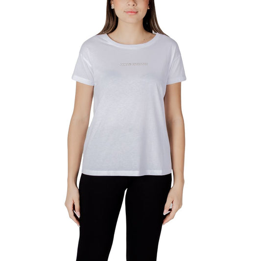 Armani Exchange White Cotton T-Shirt for Women