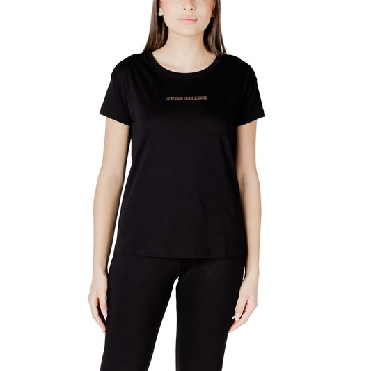 Armani Exchange Black Cotton T-Shirt for Women
