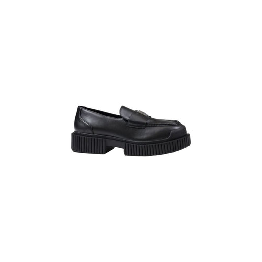 Armani Exchange Black Leather Platform Shoes