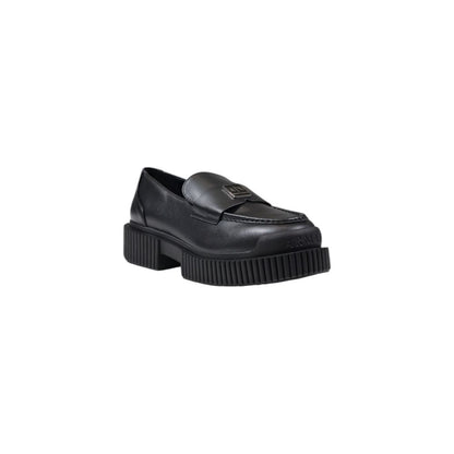 Armani Exchange Black Leather Platform Shoes