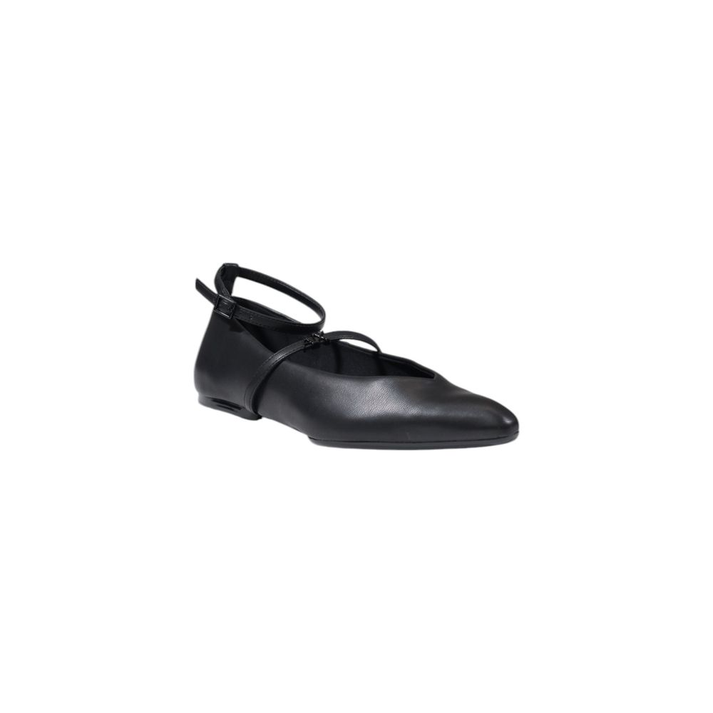 Armani Exchange Black Polyester Platform Ballet Flats