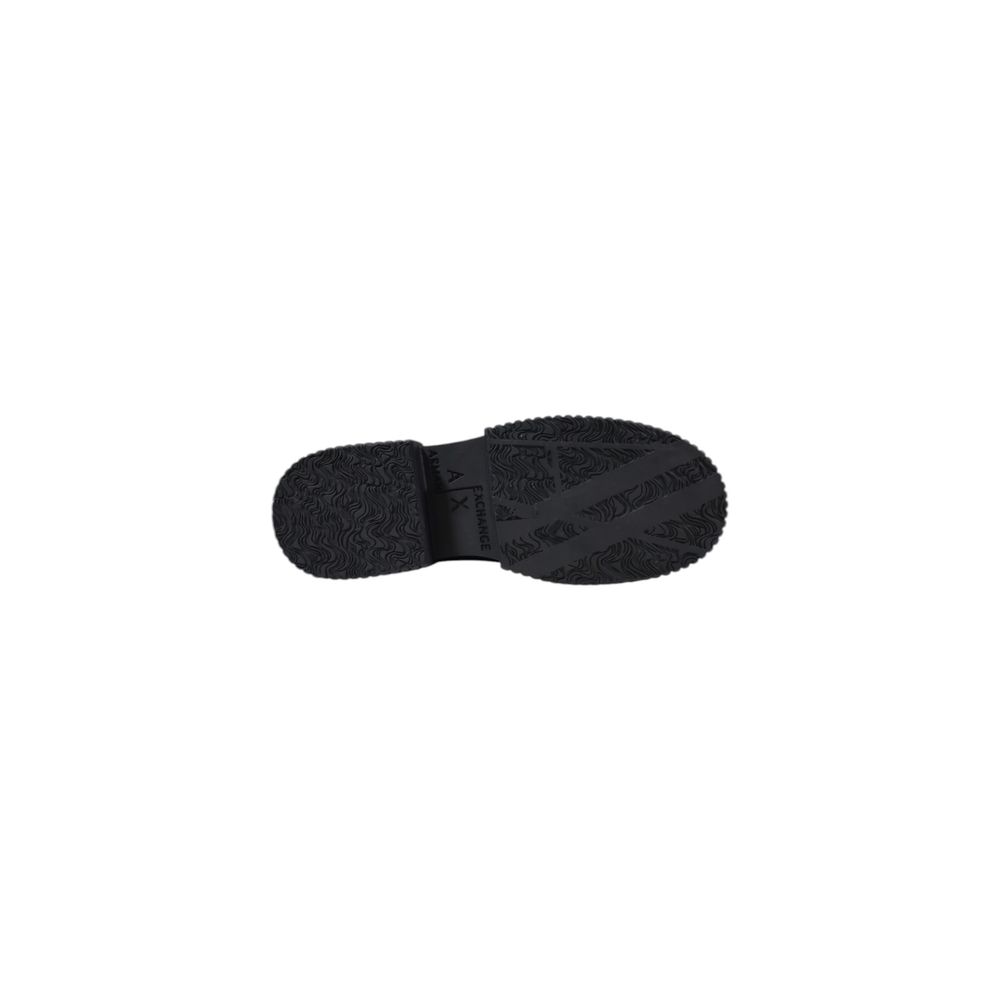 Armani Exchange Black Leather Platform Shoes