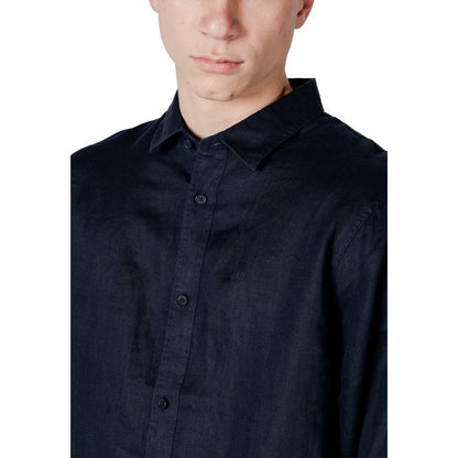 Armani Exchange Blue Linen Shirt for Men