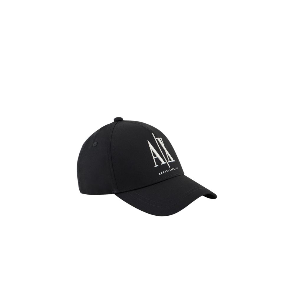 Armani Exchange Black Cotton Baseball Cap