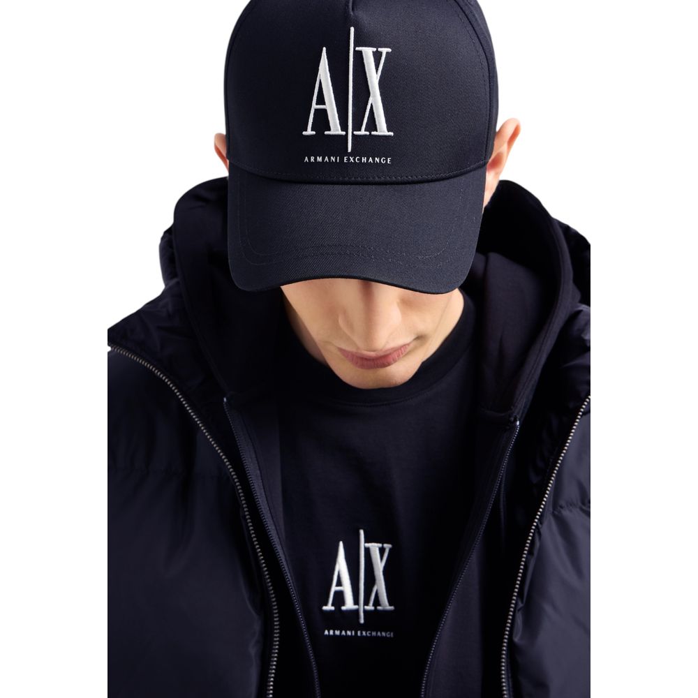 Armani Exchange Blue Cotton Cap – Stylish Baseball Hat for Everyday Wear