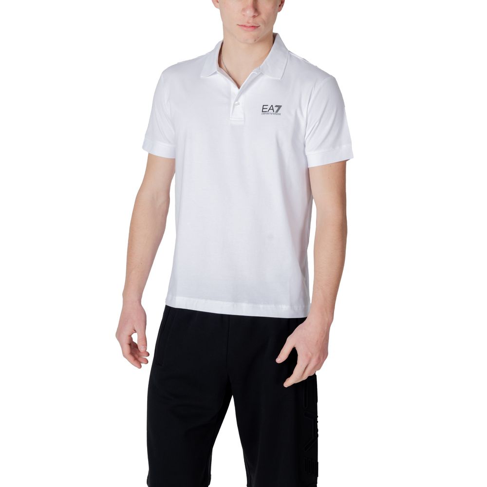 EA7 Emporio Armani White Cotton Polo Shirt
