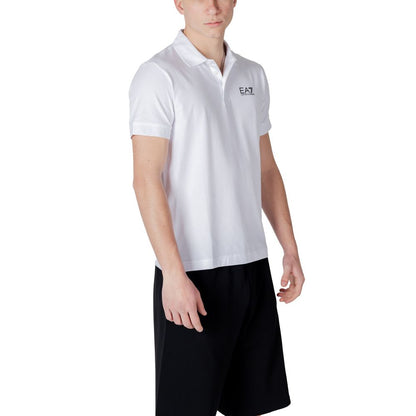 EA7 Emporio Armani White Cotton Polo Shirt