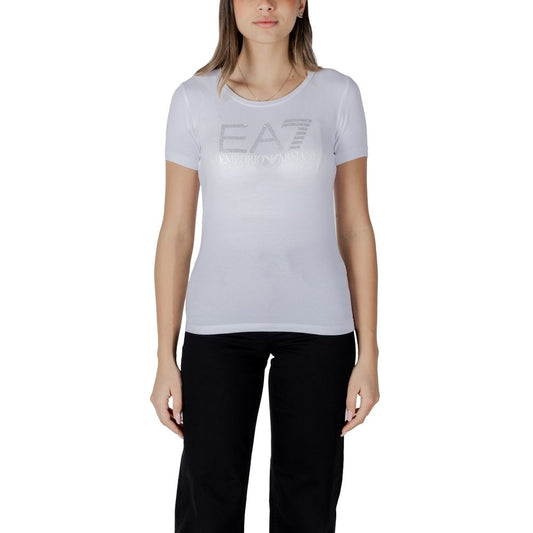 EA7 Emporio Armani White Cotton T-Shirt for Women