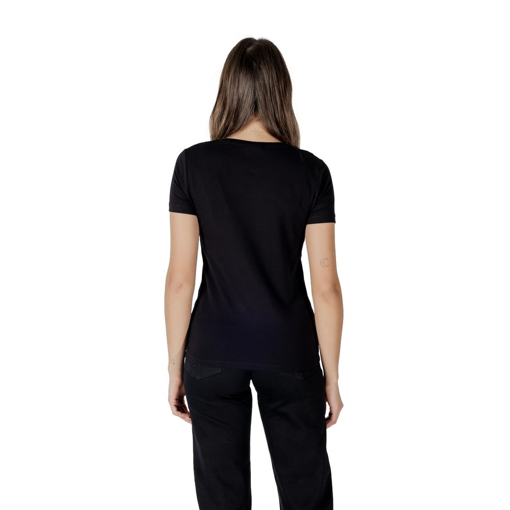 EA7 Emporio Armani Black Cotton Sportswear T-Shirt for Women