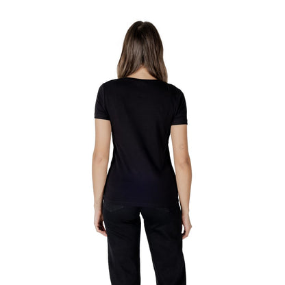 EA7 Emporio Armani Black Cotton Sportswear T-Shirt for Women