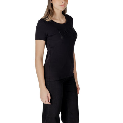 EA7 Emporio Armani Black Cotton Sportswear T-Shirt for Women