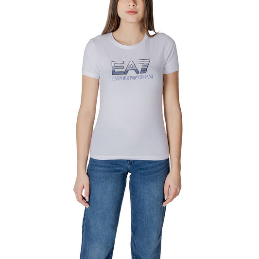 EA7 Emporio Armani White Cotton T-Shirt for Women