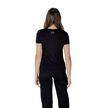 EA7 Emporio Armani Black Cotton T-Shirt for Women