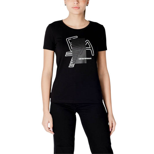 EA7 Emporio Armani Black Cotton T-Shirt for Women