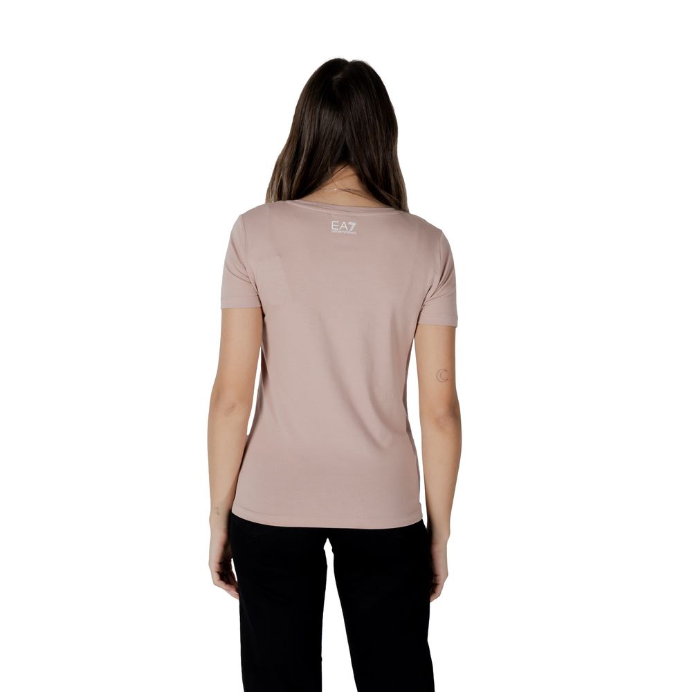EA7 Emporio Armani Pink Cotton T-Shirt for Women