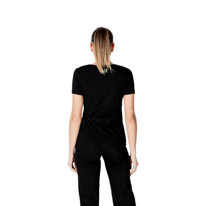 EA7 Emporio Armani Black Cotton T-Shirt for Women