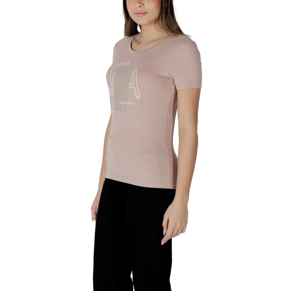 EA7 Emporio Armani Pink Cotton T-Shirt for Women