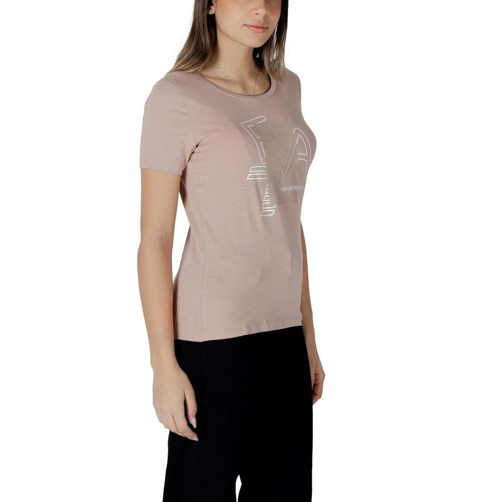 EA7 Emporio Armani Pink Cotton T-Shirt for Women