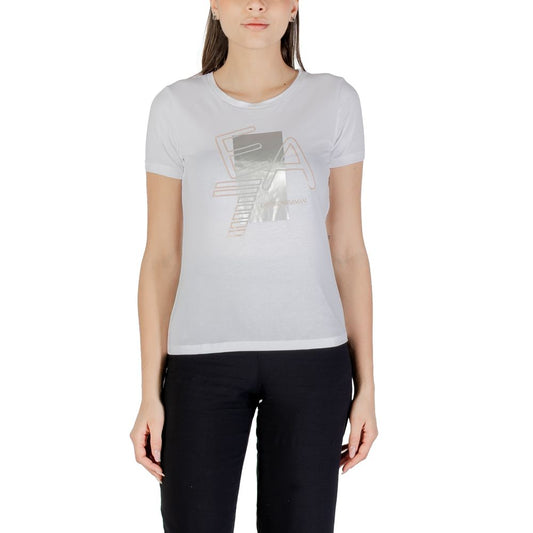 EA7 Emporio Armani White Cotton T-Shirt for Women