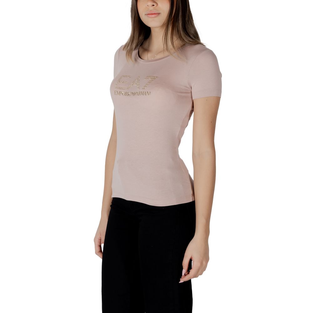 EA7 Emporio Armani Pink Modal T-Shirt for Women