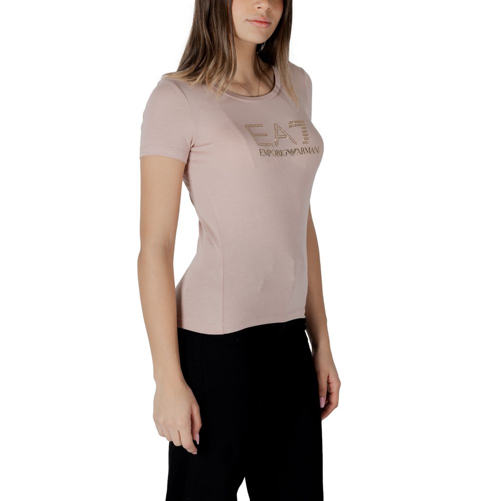 EA7 Emporio Armani Pink Modal T-Shirt for Women