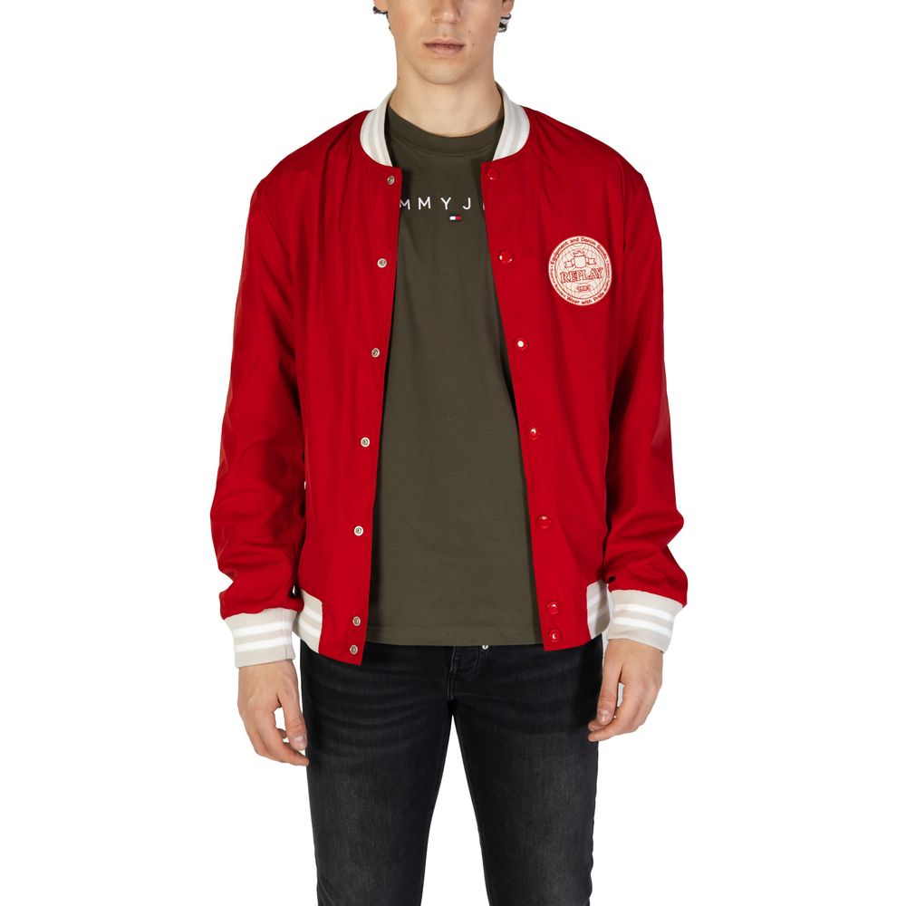 Replay Red Cotton Jacket & Coat