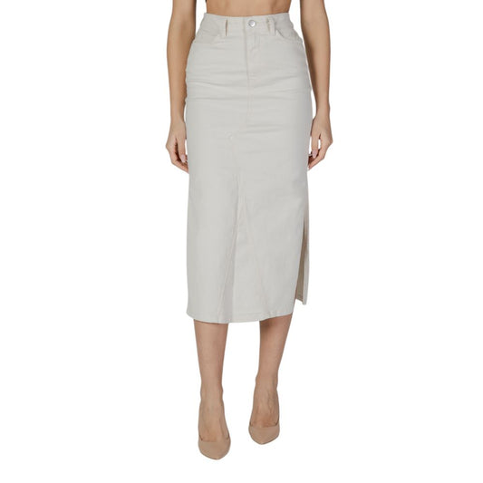 Vila Clothes Cream Cotton Longuette Dress