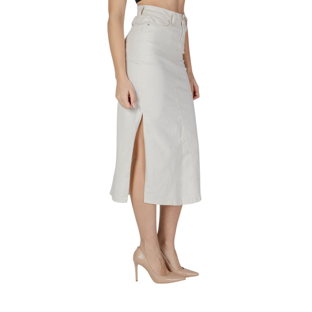 Vila Clothes Cream Cotton Longuette Dress
