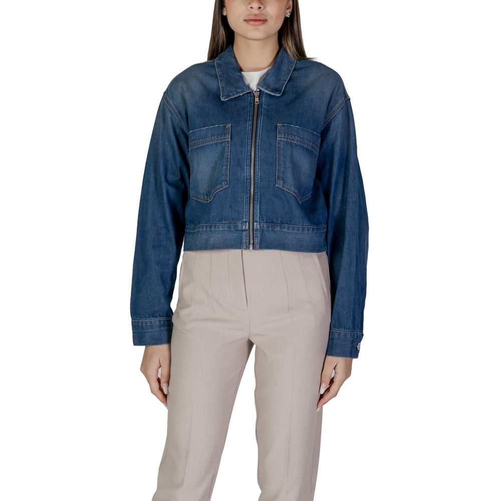 Replay Blue Cotton Jacket & Coat for Women