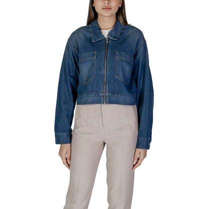 Replay Blue Cotton Jacket & Coat for Women