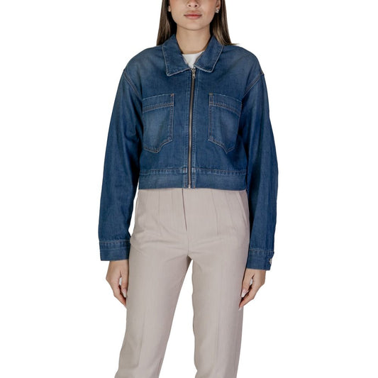 Replay Blue Cotton Jacket & Coat for Women