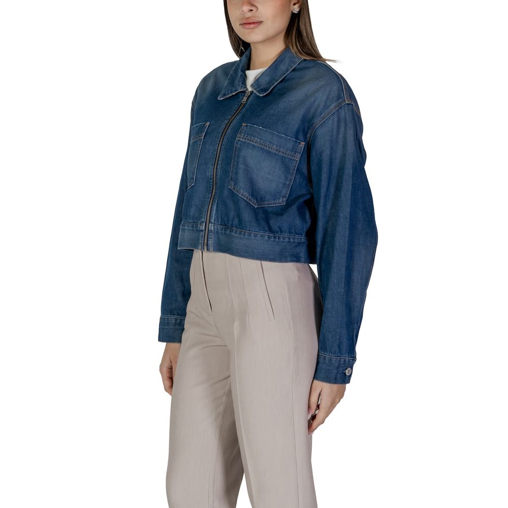 Replay Blue Cotton Jacket & Coat for Women