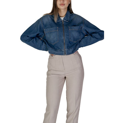 Replay Blue Cotton Jacket & Coat for Women