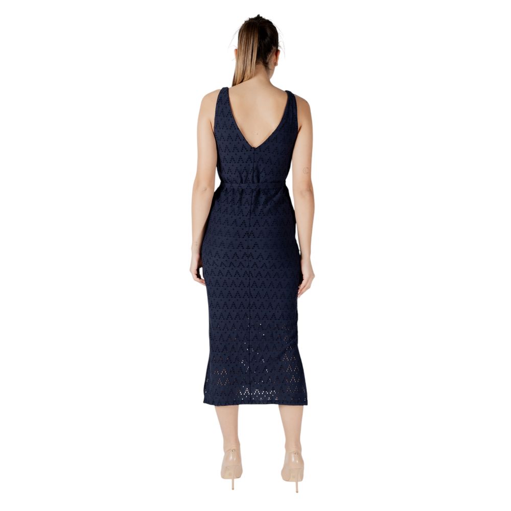 Vila Clothes Viamalina Blue Recycled Polyester Midi Dress