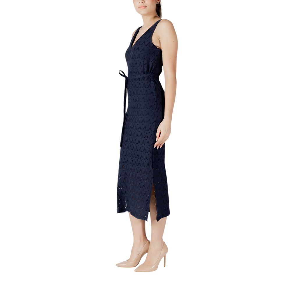 Vila Clothes Viamalina Blue Recycled Polyester Midi Dress