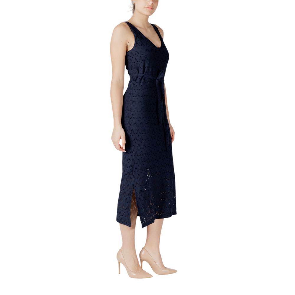 Vila Clothes Viamalina Blue Recycled Polyester Midi Dress