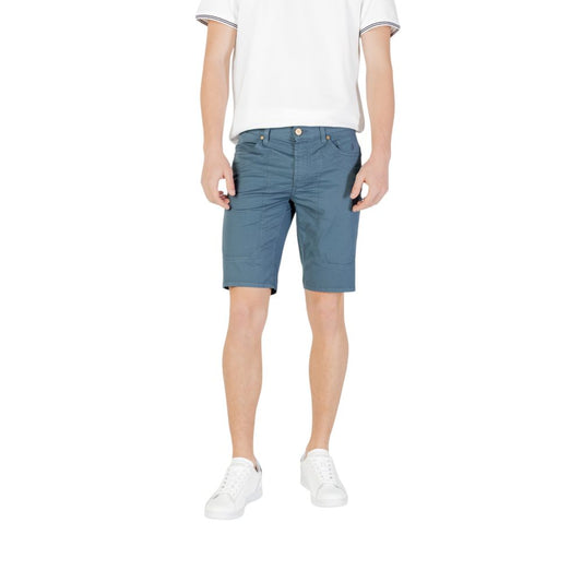 Jeckerson JAYDEN Blue Cotton Bermuda Shorts