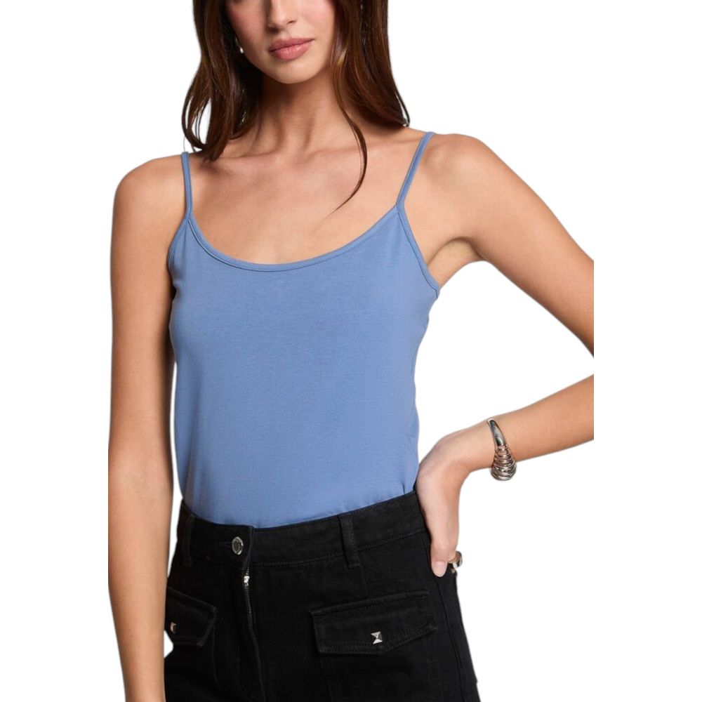 Morgan De Toi Blue Cotton Tank Top - Effortless Parisian Chic