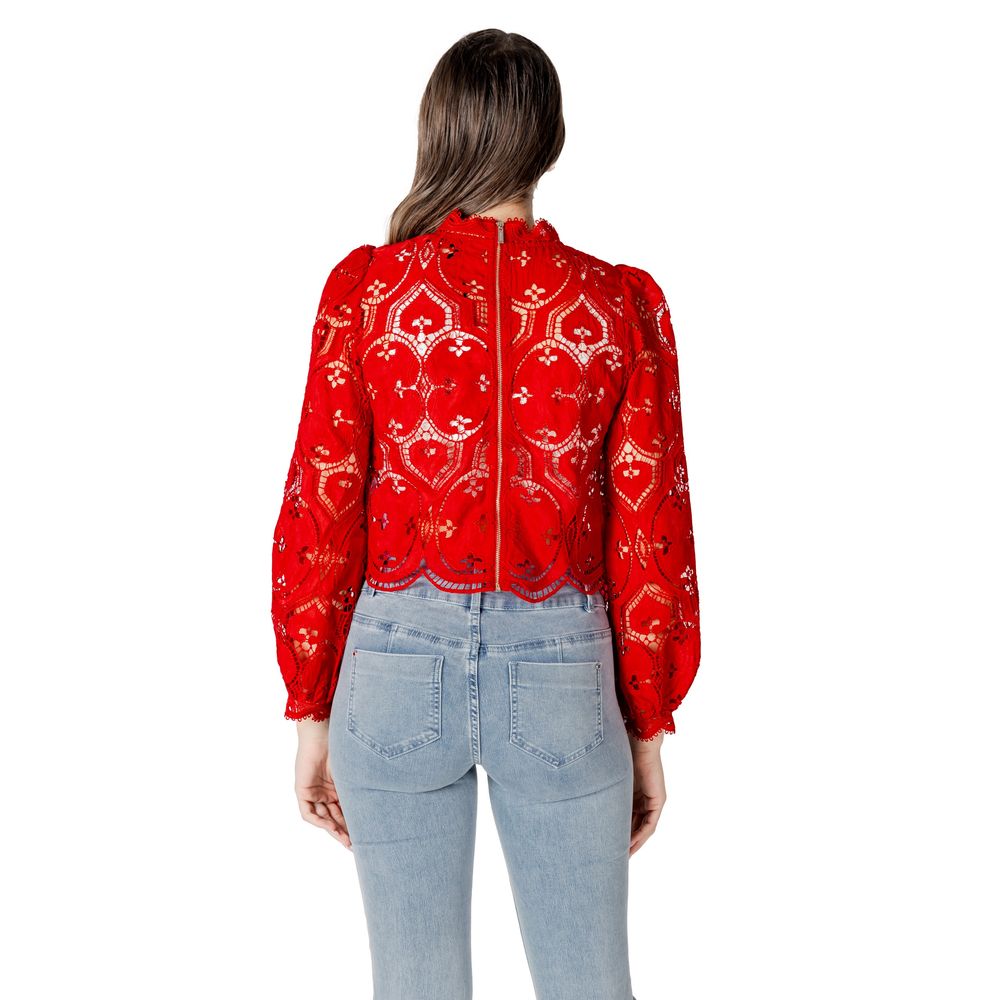 Morgan De Toi Red Polyester Blouse: Effortless Parisian Chic