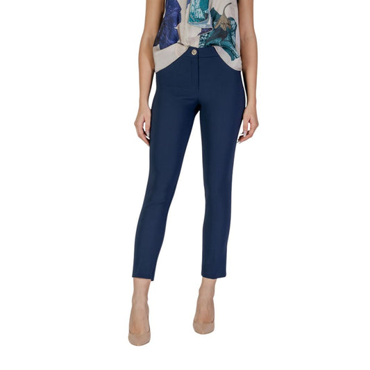Rinascimento Blue Polyester Sigaret Trousers