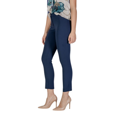 Rinascimento Blue Polyester Sigaret Trousers