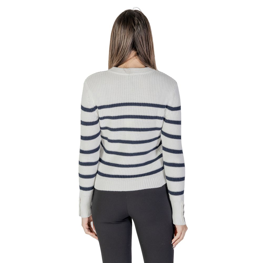 Morgan De Toi White Cotton Sweater - Effortless Chic for Every Occasion