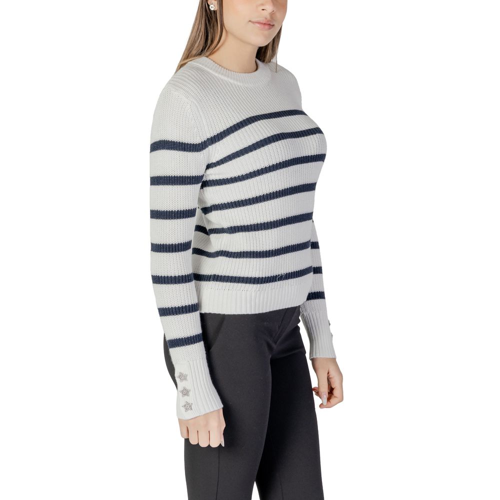 Morgan De Toi White Cotton Sweater - Effortless Chic for Every Occasion