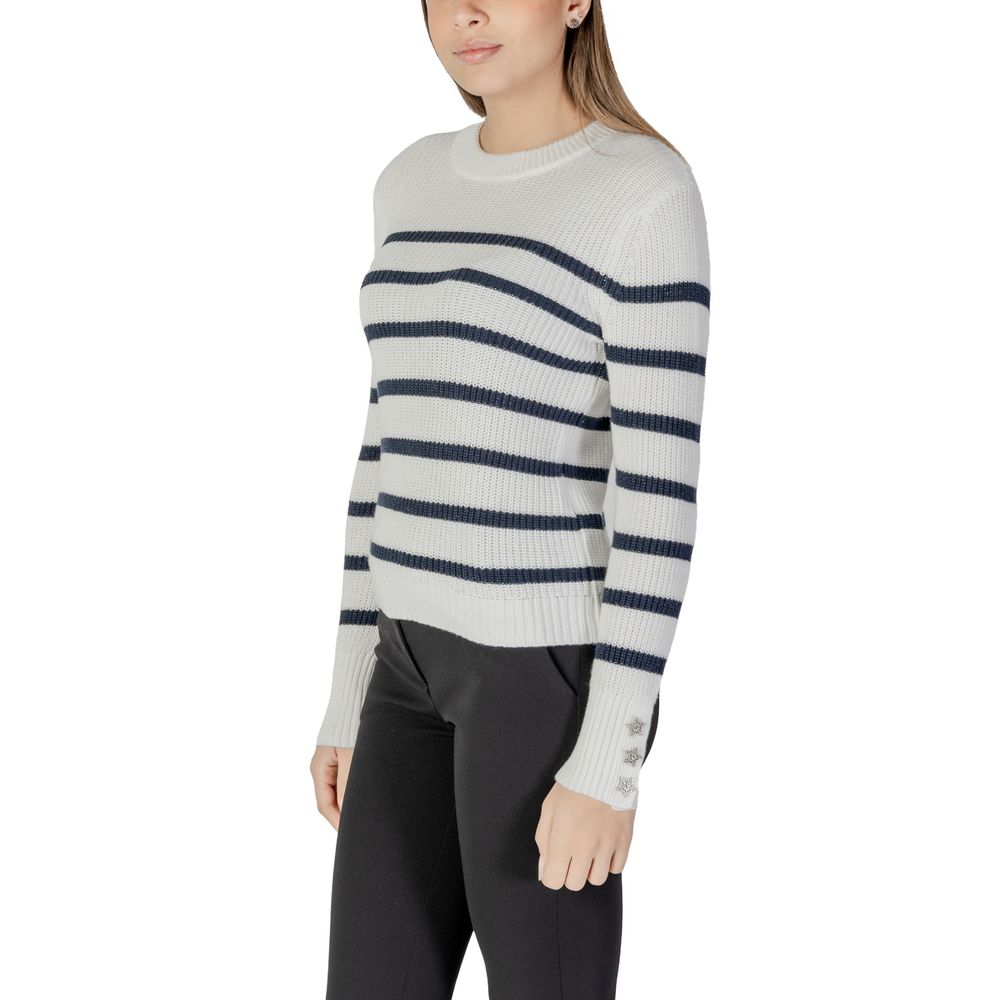 Morgan De Toi White Cotton Sweater - Effortless Chic for Every Occasion