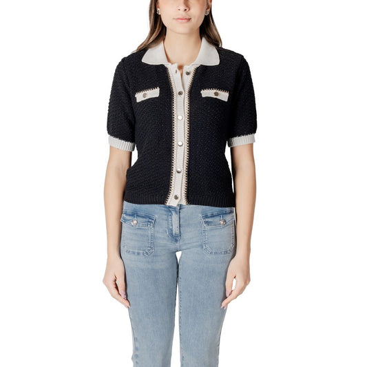 Morgan De Toi Black Recycled Cotton Sweater - Effortlessly Chic Cardigan