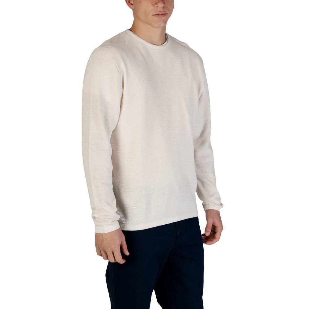 Jack & Jones JJEGEORGE KNIT CREW NECK NOOS White Cotton Sweatshirt