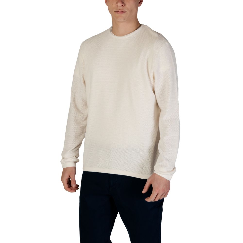 Jack & Jones JJEGEORGE KNIT CREW NECK NOOS White Cotton Sweatshirt