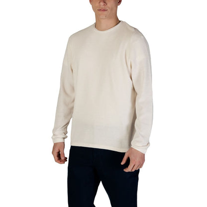 Jack & Jones JJEGEORGE KNIT CREW NECK NOOS White Cotton Sweatshirt