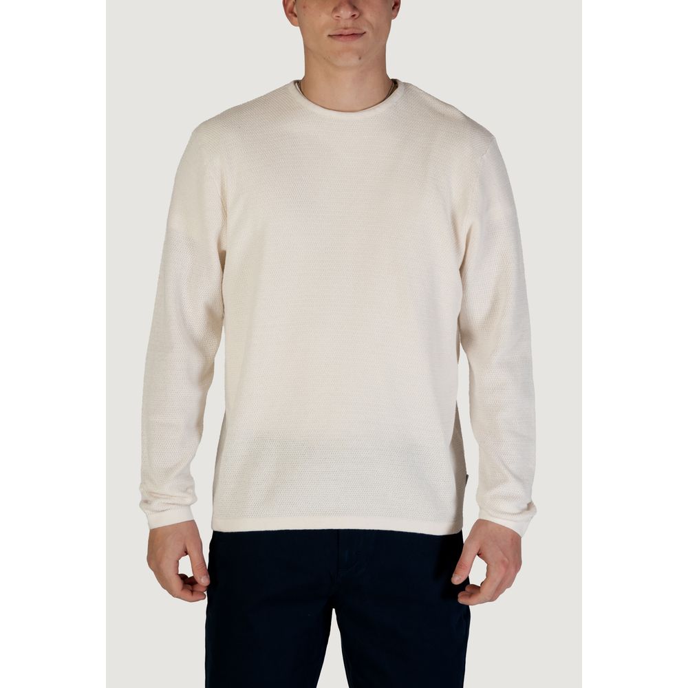 Jack & Jones JJEGEORGE KNIT CREW NECK NOOS White Cotton Sweatshirt